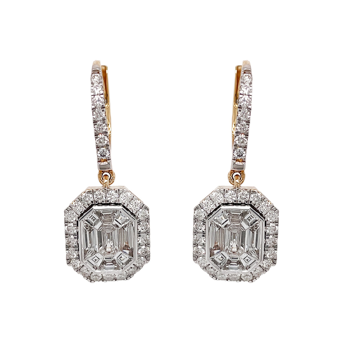 18kt Yellow and White Gold Diamond Earring