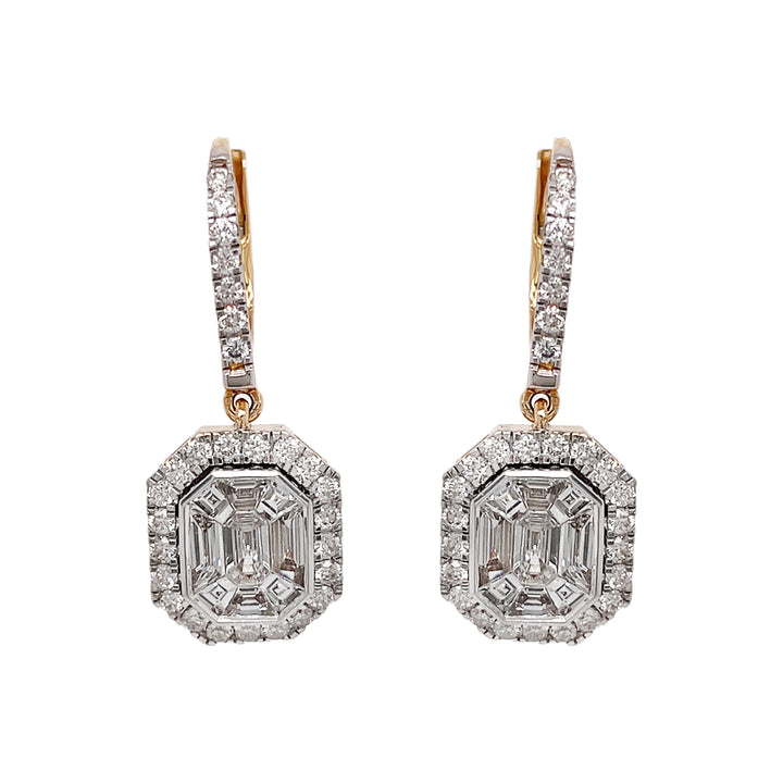 18kt Yellow and White Gold Diamond Earring
