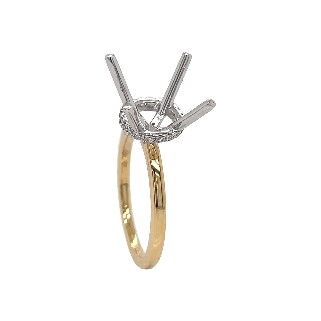 18kt Yellow And White Gold Diamond Semi Mount