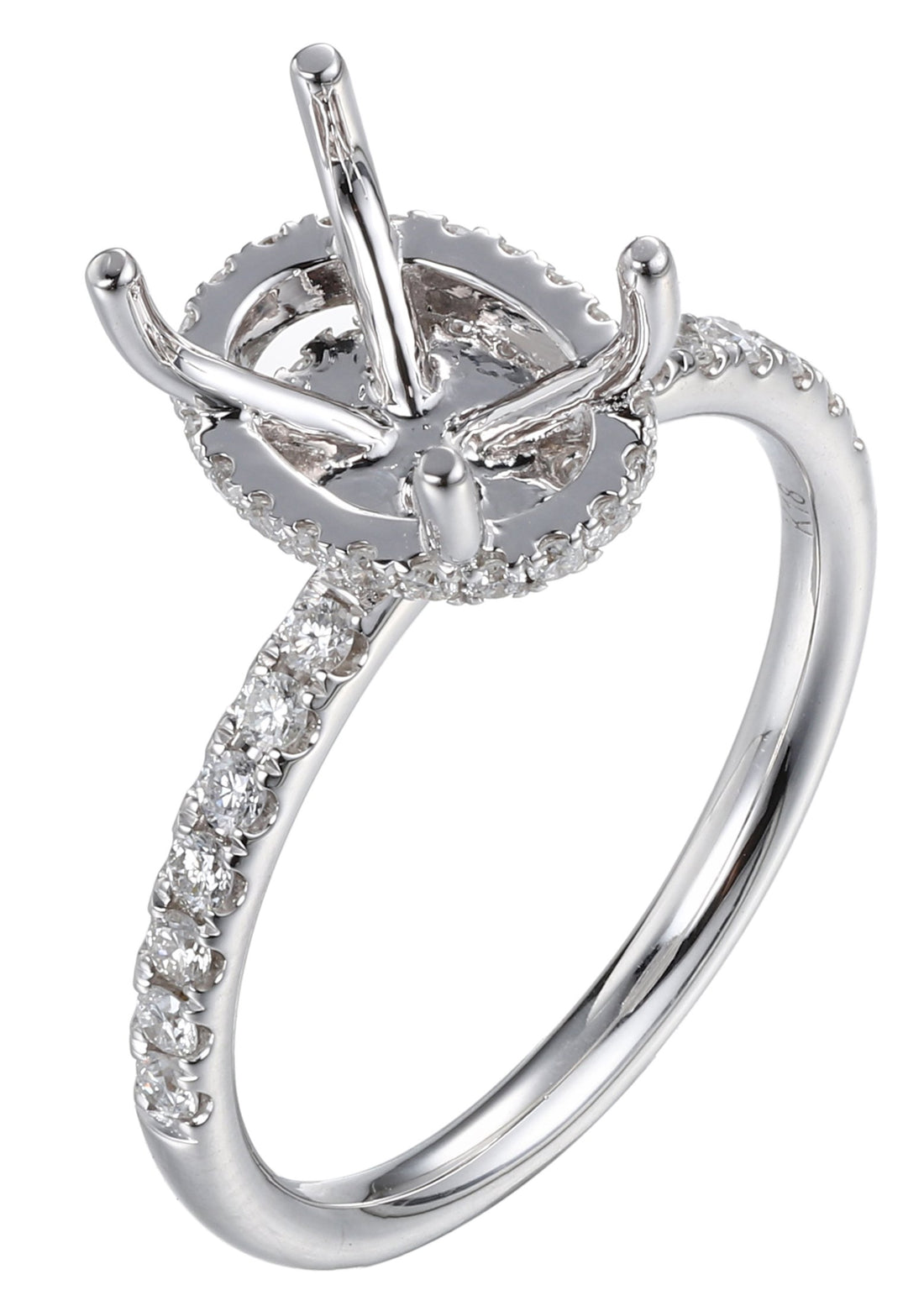 18kt White Gold Diamond Semi-mount