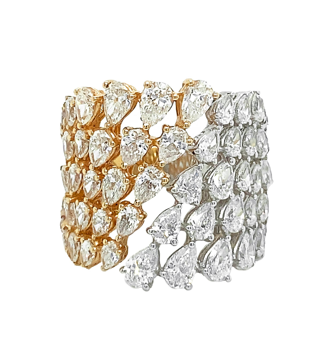 18kt White And Rose Gold Diamond Ring