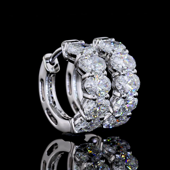 14kt White Gold Lab Diamond Huggie Earrings