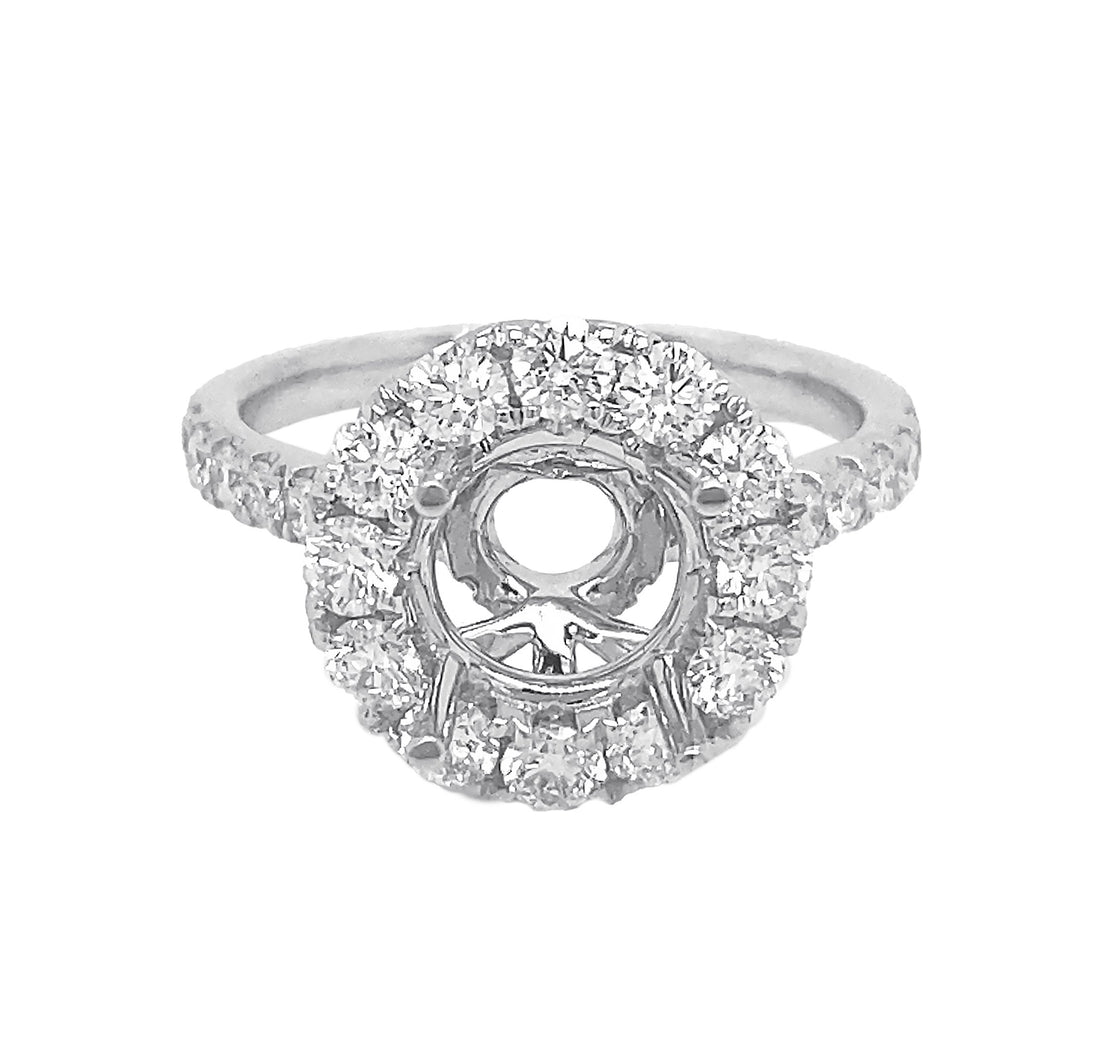 18kt White Gold Diamond Semi Mount