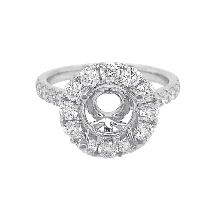 18kt White Gold Diamond Semi Mount