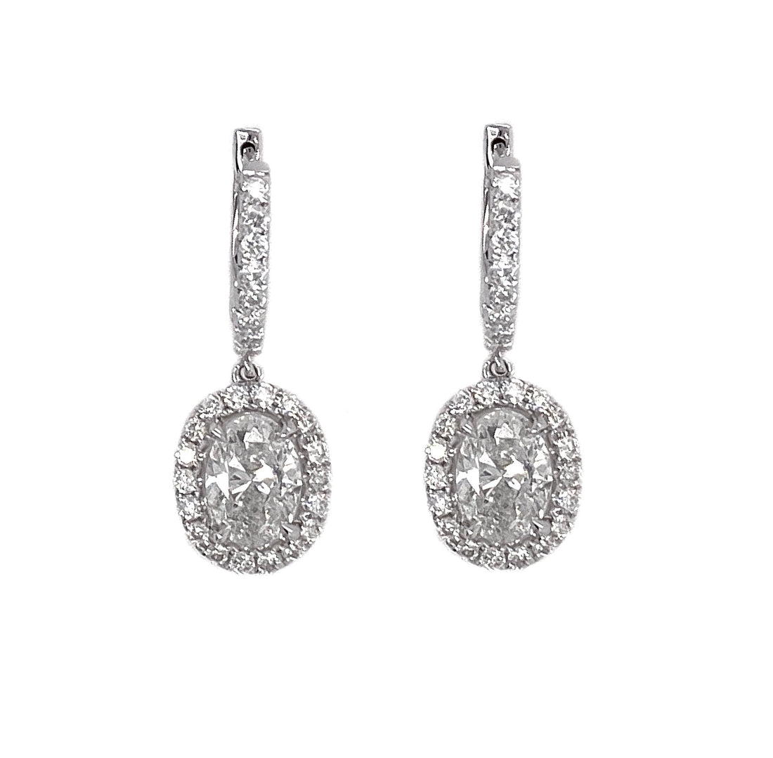 18kt White Gold GIA Certified Diamond Earrings