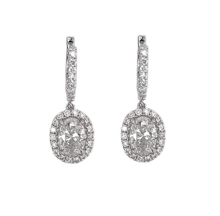 18kt White Gold GIA Certified Diamond Earrings