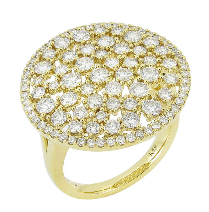 18kt Yellow Gold Diamond Cluster Ring
