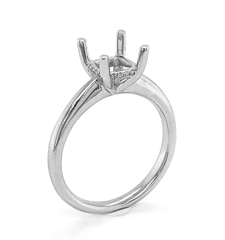 18kt White Gold Diamond Semi Mount