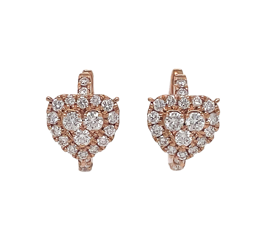 18kt Rose Gold Diamond Huggie Earrings