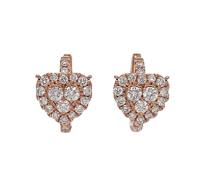 18kt Rose Gold Diamond Huggie Earrings