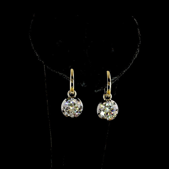 14kt Yellow Gold Lab Diamond Dangling Earrings