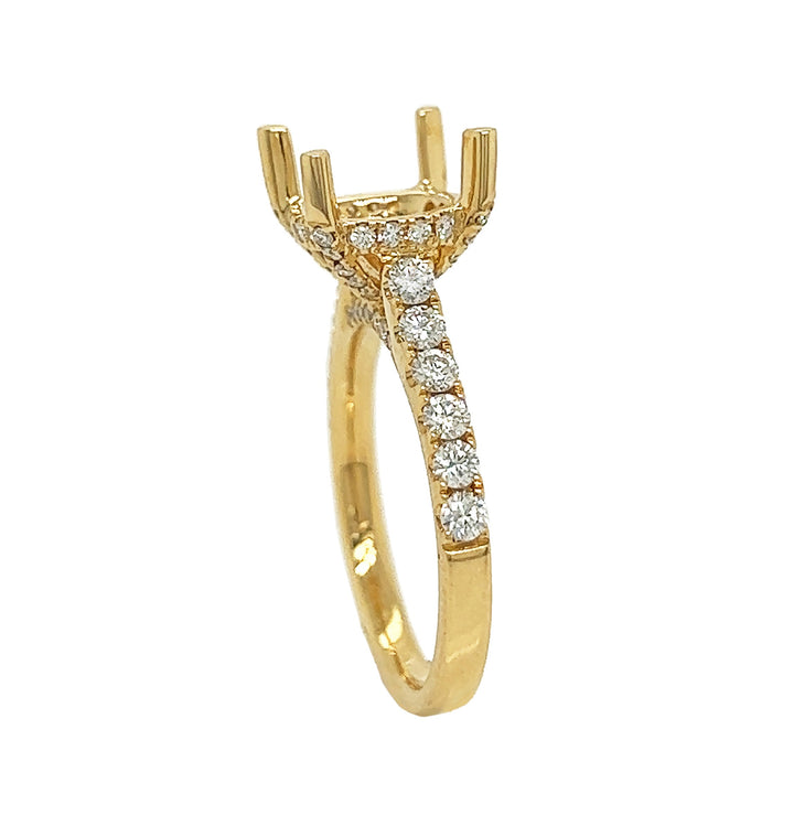 18kt Yellow Gold Diamond Semi-mount