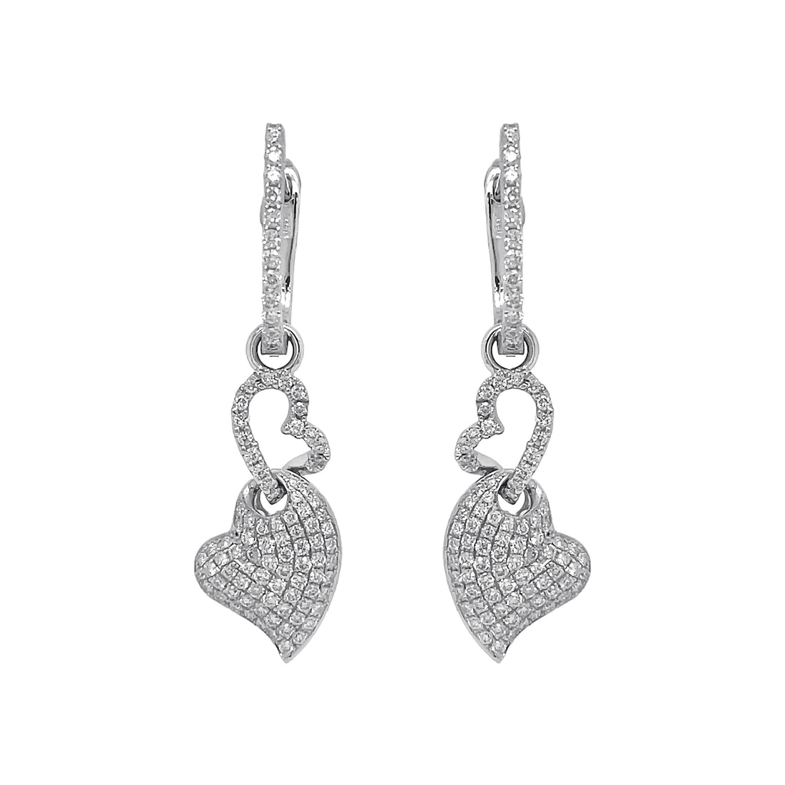18kt White Gold Diamond Dangling Earrings