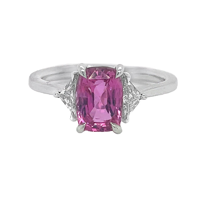 18kt White Gold Diamond and Pink Sapphire Ring