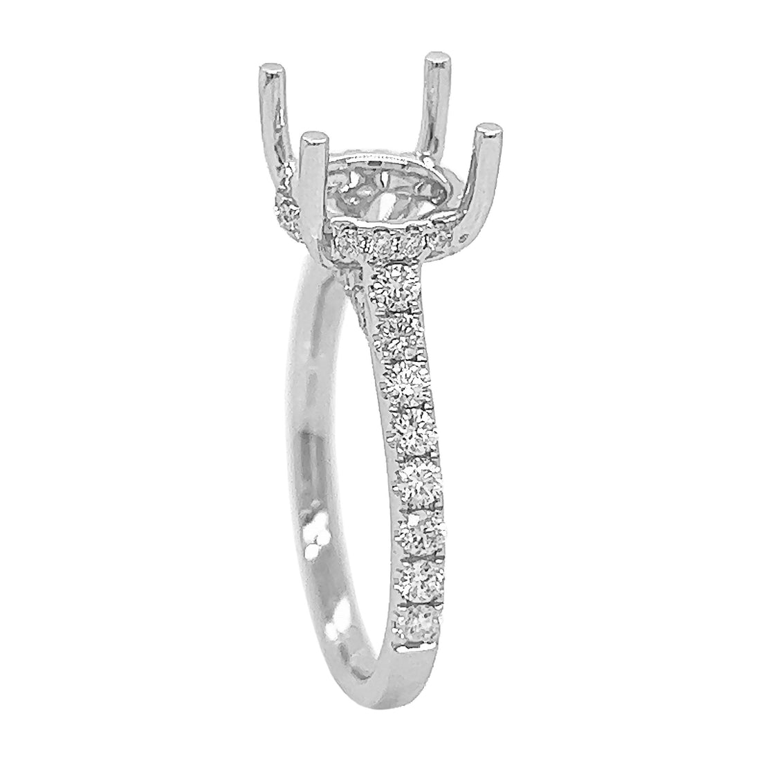 18kt White Gold Diamond Semi Mount