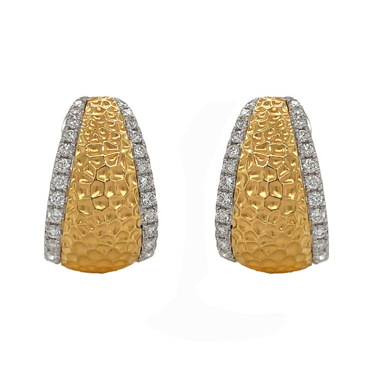 18kt Yellow and White Gold Diamond Earrings
