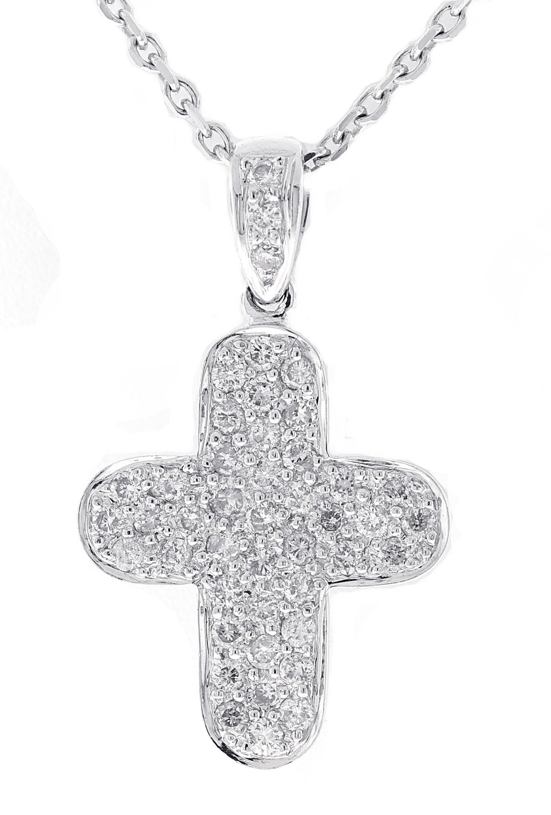 14kt White Gold Diamond Cross Pendant