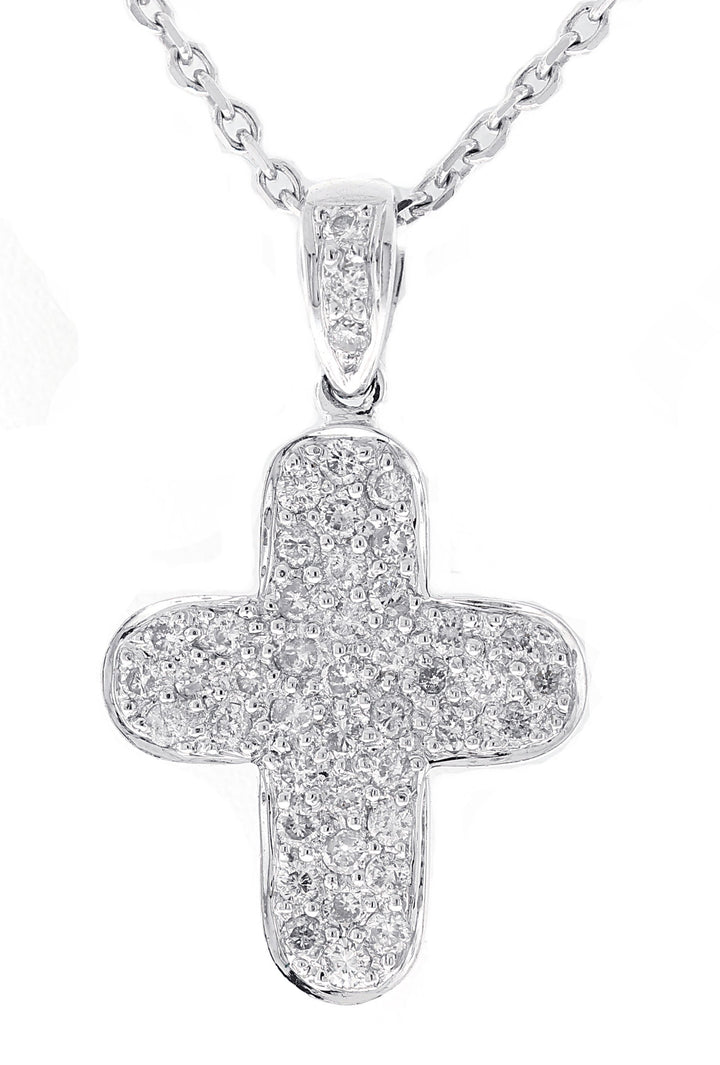 14kt White Gold Diamond Cross Pendant