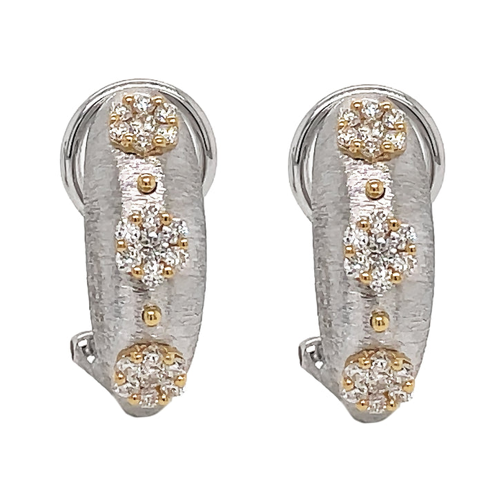 18kt White And Yellow Gold Diamond Earring