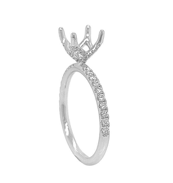 18kt White Gold Diamond Semi Mount