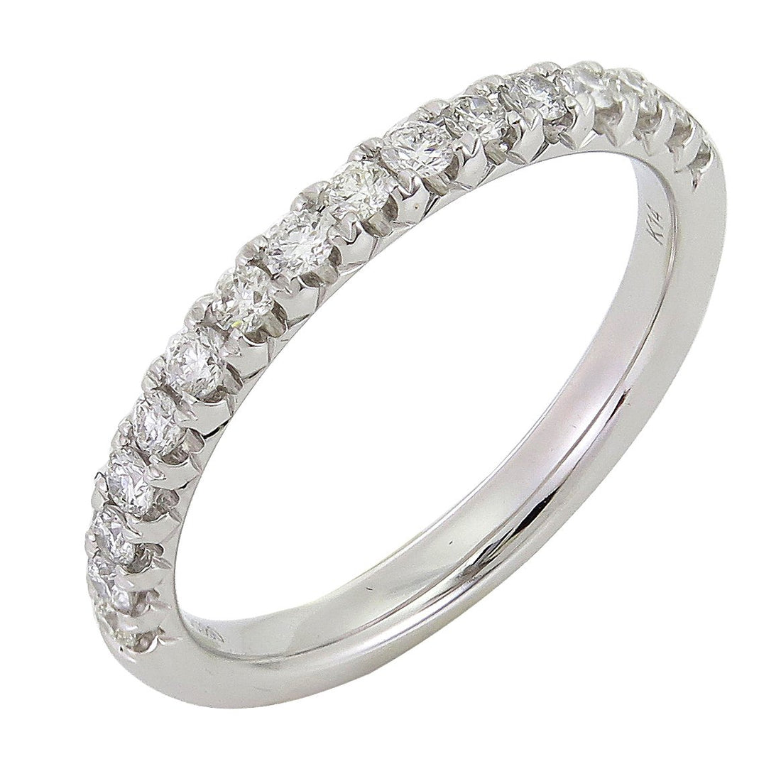 18kt White Gold Diamond Half-way Band