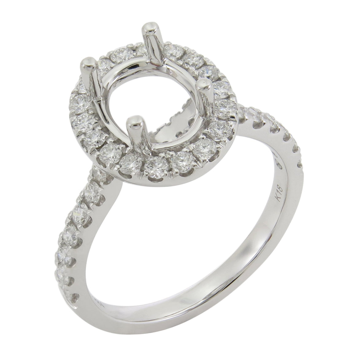 18kt White Gold Diamond Semi-mount