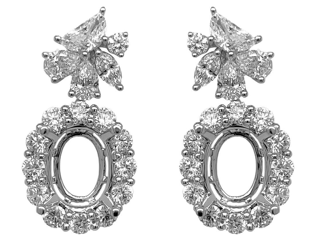 18kt White Gold Diamond Dangling Earring mount.