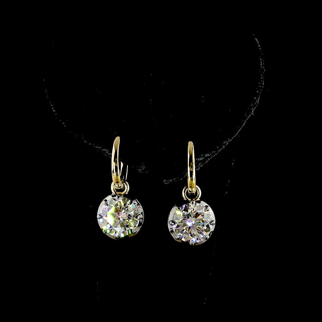 14kt Yellow Gold Lab Diamond Dangling Earrings