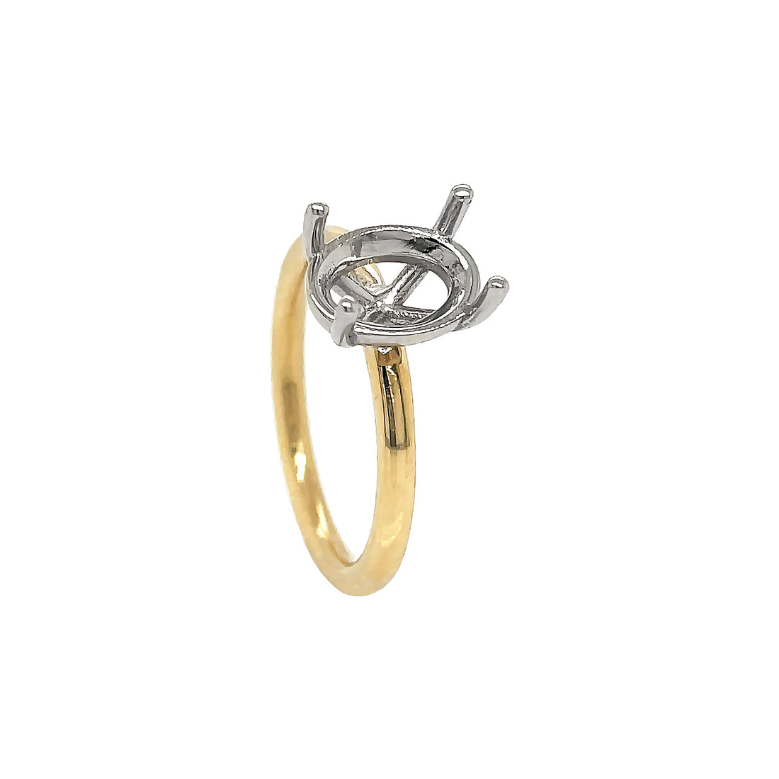 18Kt Yellow and White Gold Semi Mount