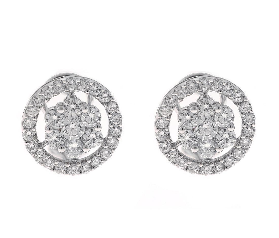 18kt White Gold Diamond Earrings