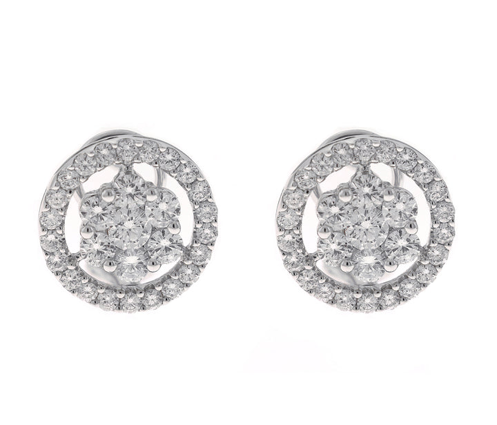 18kt White Gold Diamond Earrings