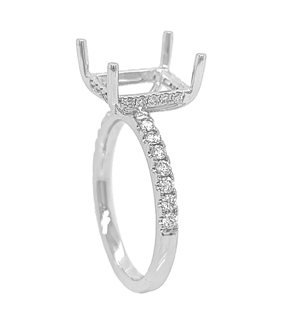18kt White Gold Diamond Semi Mount