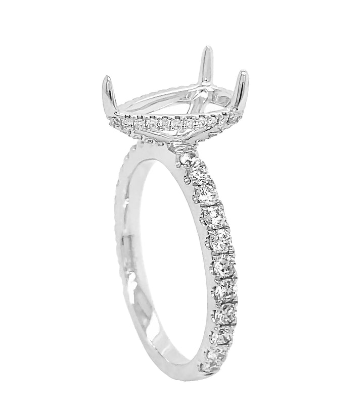 18kt White Gold Diamond Semi Mount