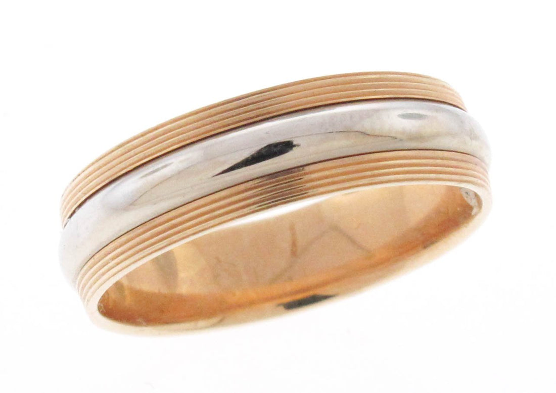 14kt White And Yellow Gold Men's Wedding Band