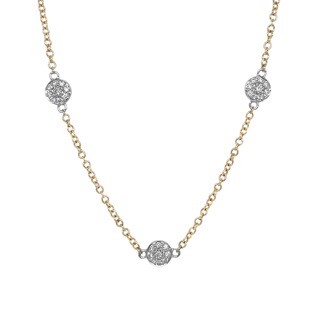 18kt Yellow and White Gold Diamond Necklace