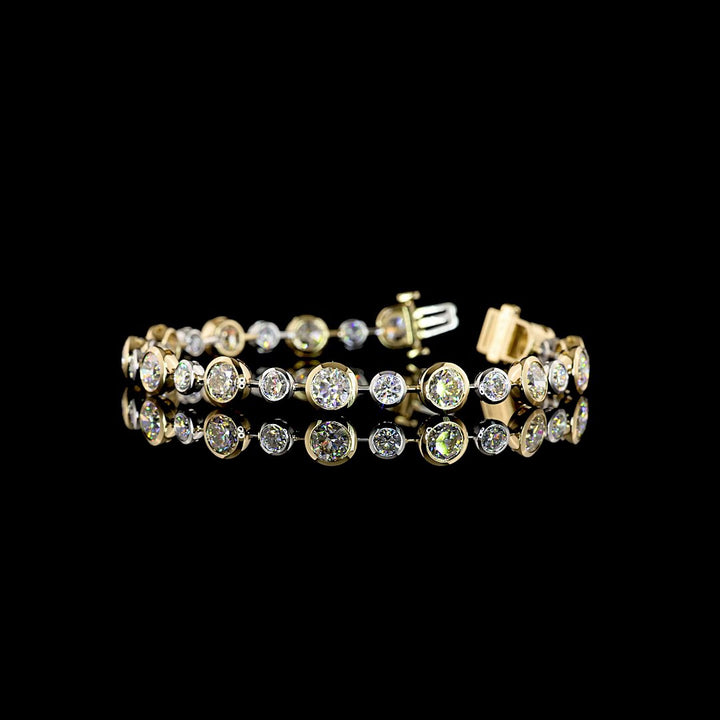 14kt Yellow And White Gold Lab Diamond Tennis Bracelet