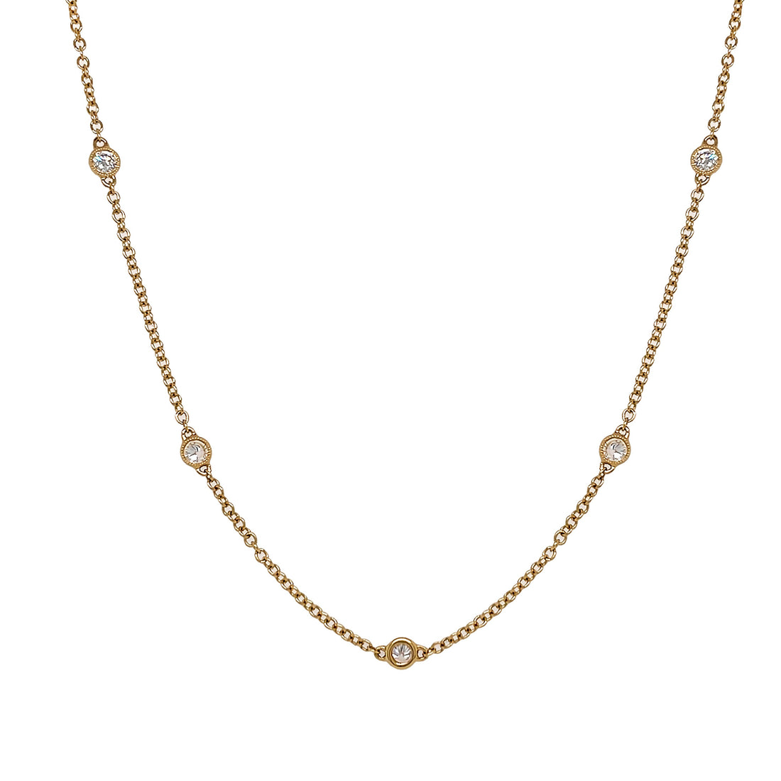 18kt Yellow Gold Diamond Necklace