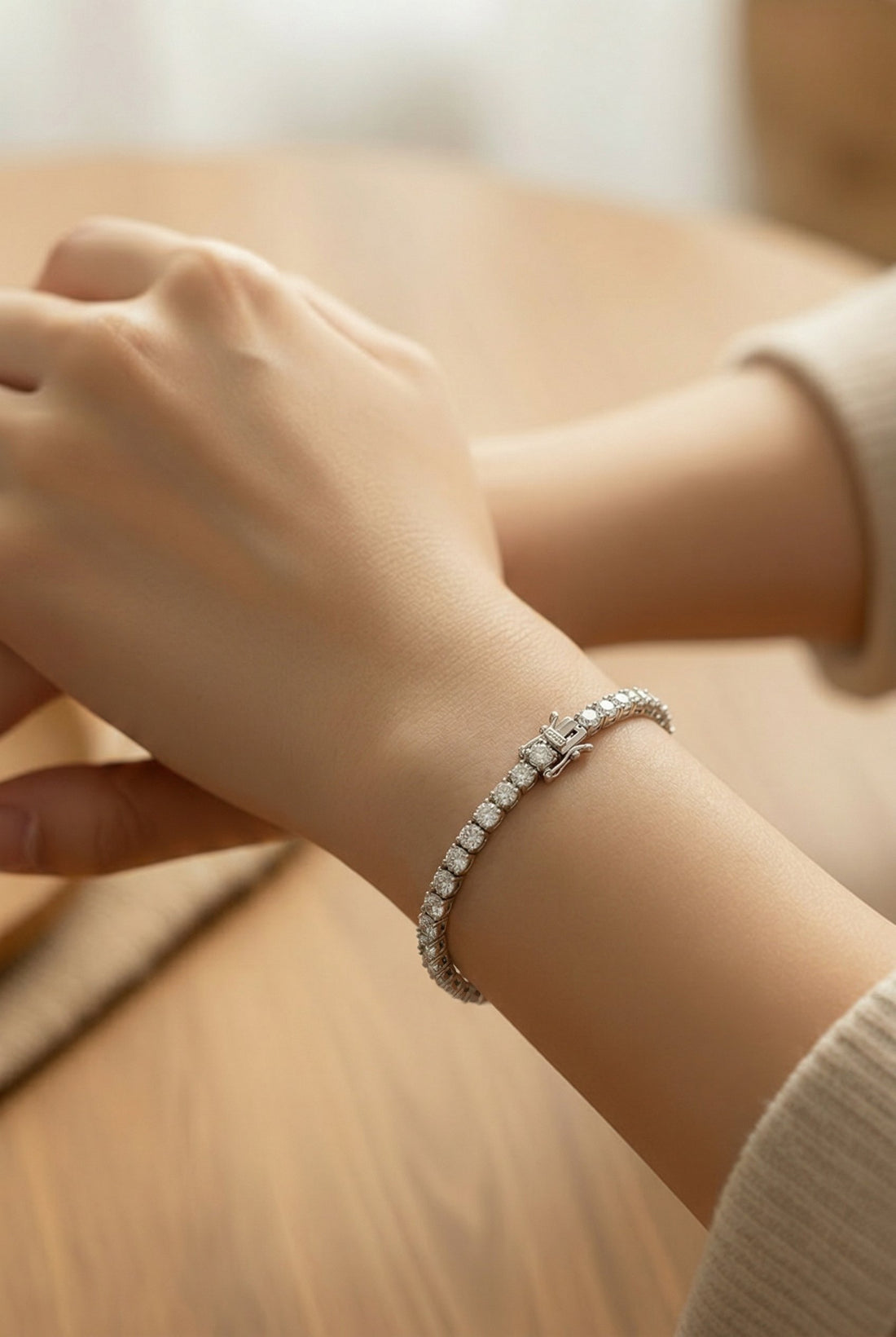 14kt White Gold Lab Diamond Tennis Bracelet