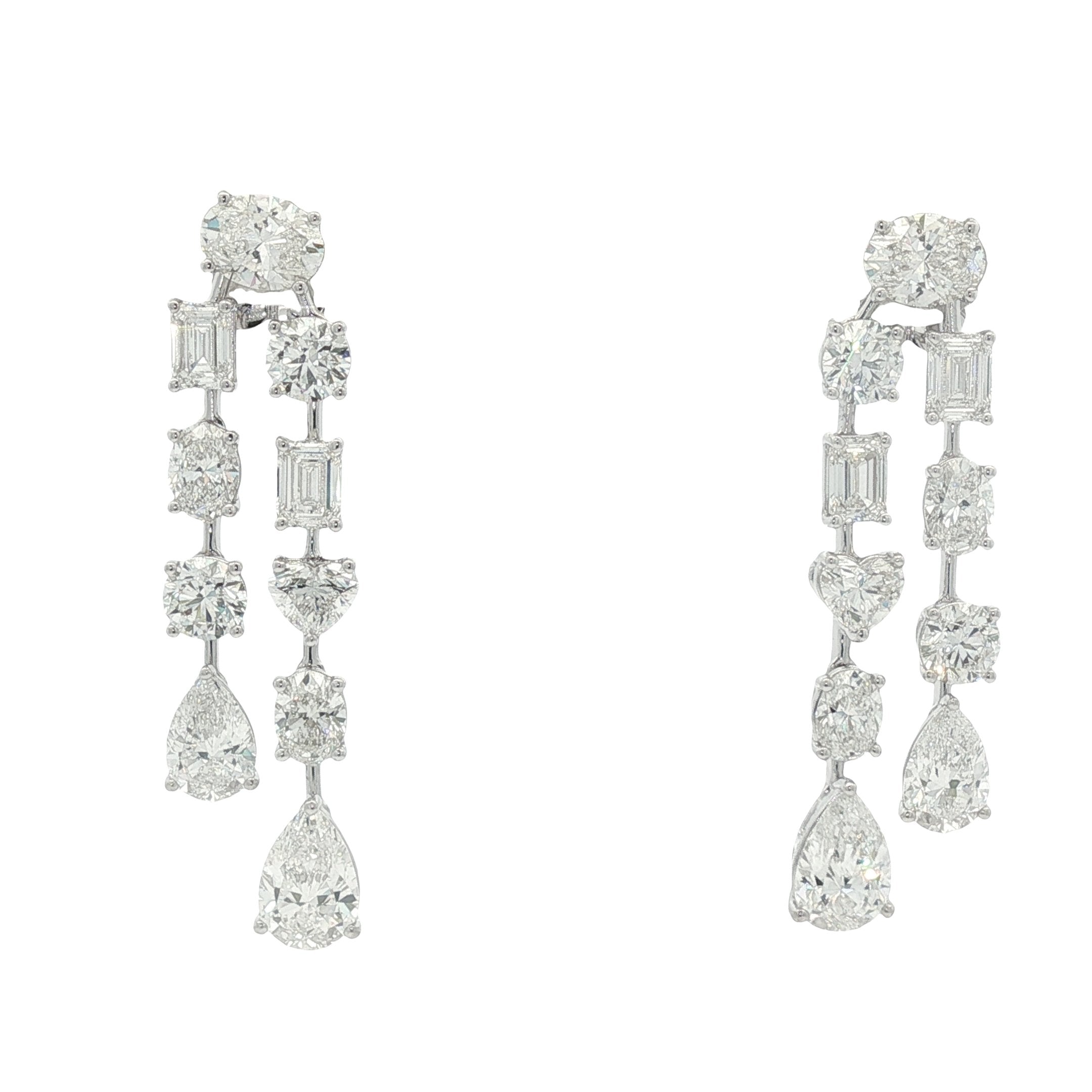 18kt White Gold GIA Certified Diamond Dangling Earring