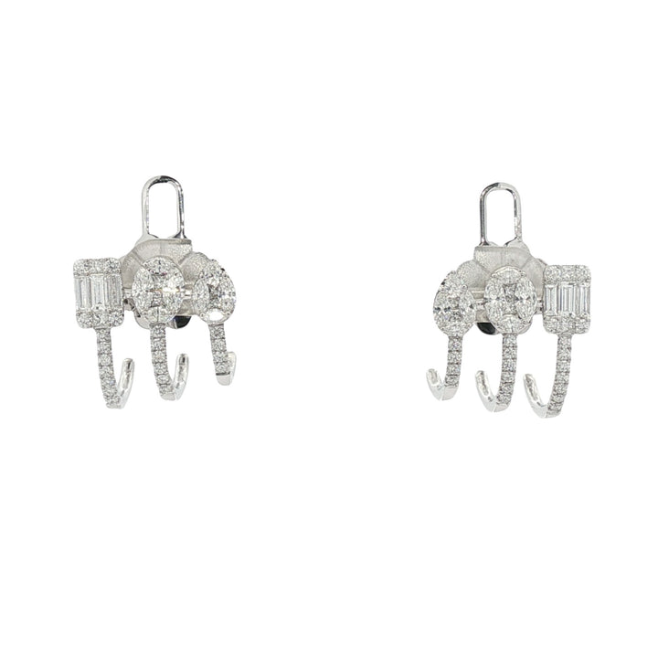 18kt White Gold Diamond Earrings