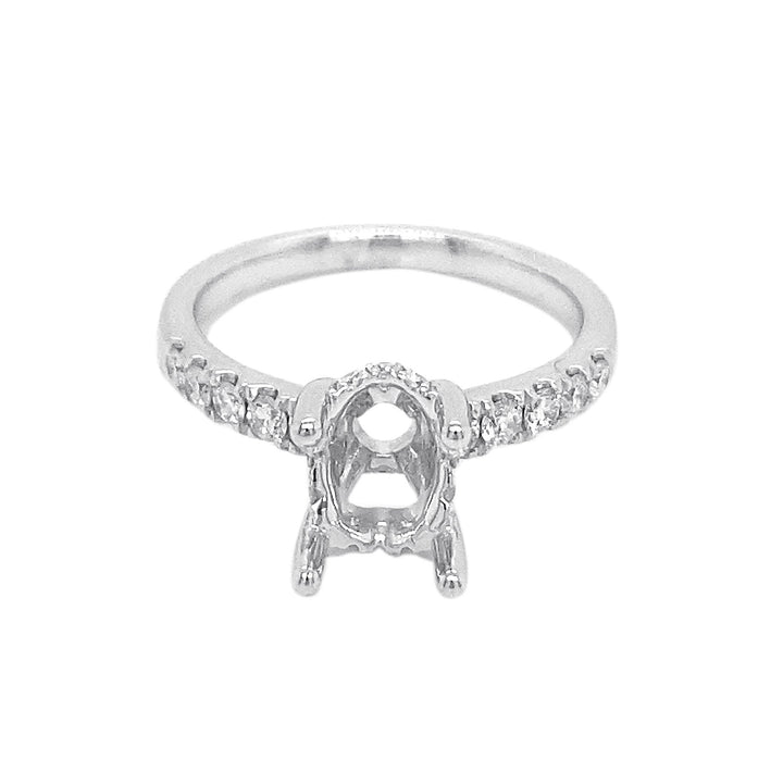 18kt White Gold Diamond Semi Mount