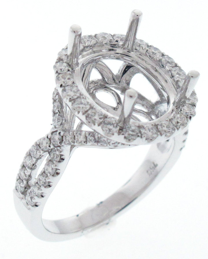 18kt White Gold Diamond Halo Semi Mount
