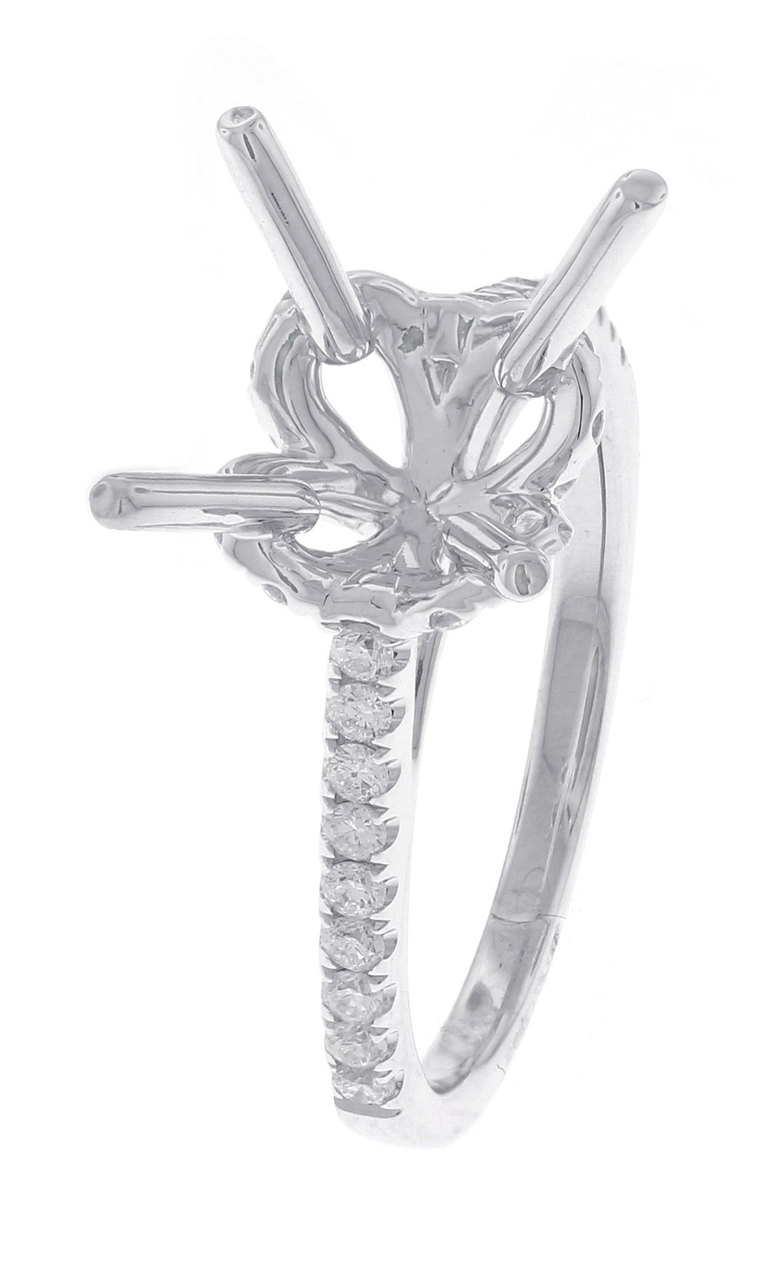 18kt White Gold Diamond Semi Mount