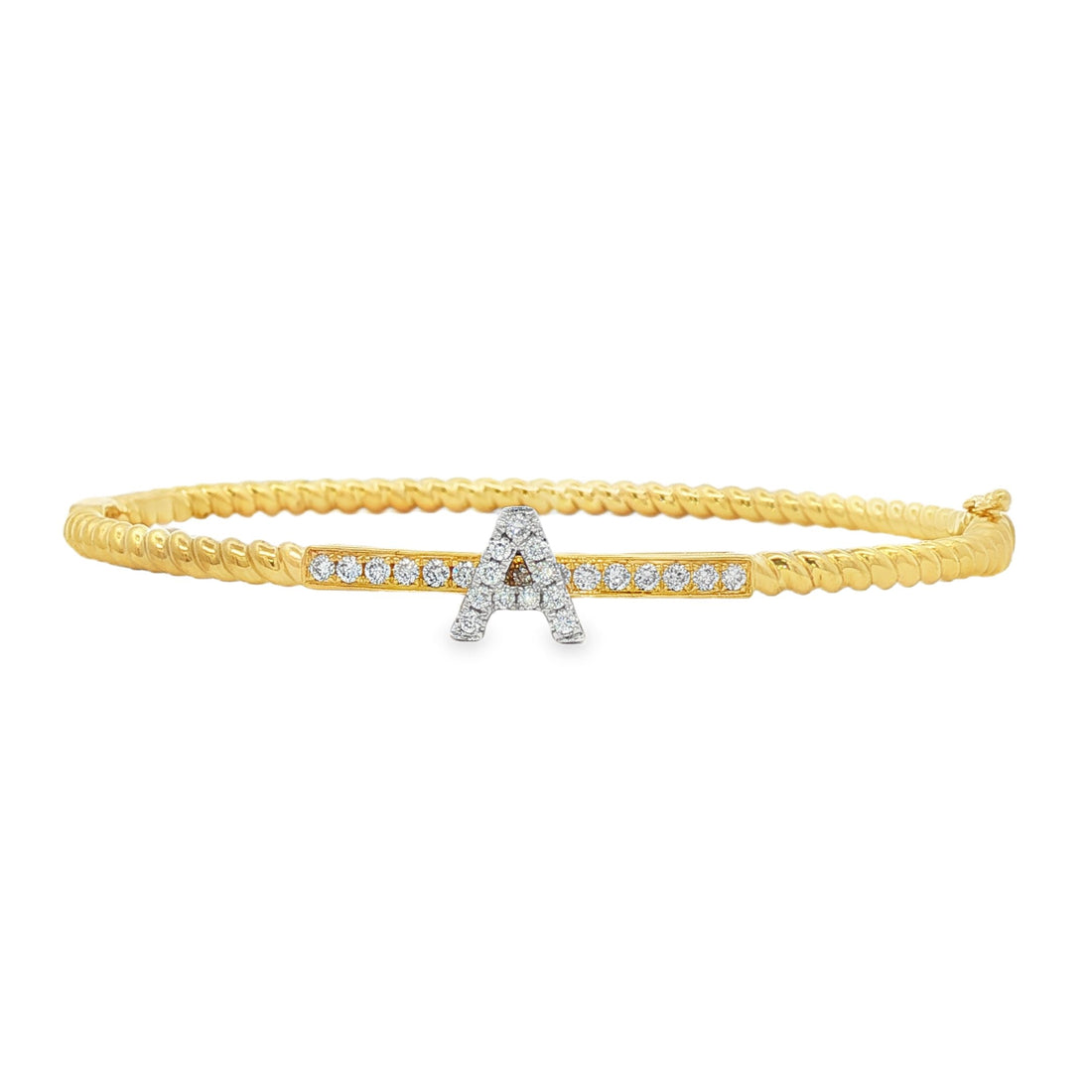 18kt Yellow And White Gold Diamond Bangle