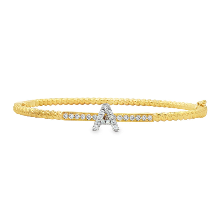 18kt Yellow And White Gold Diamond Bangle