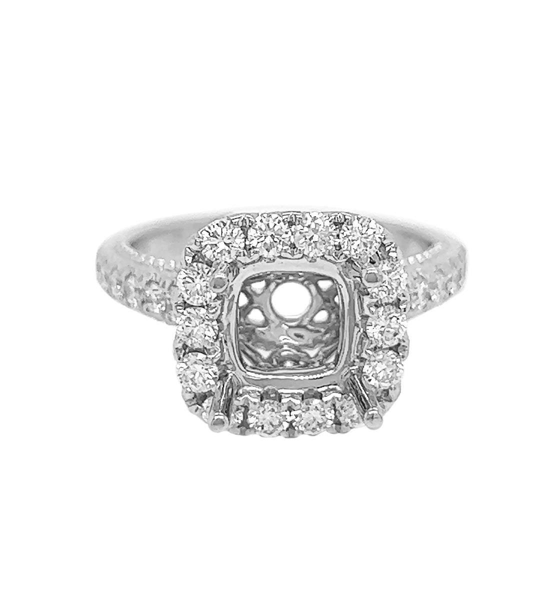 18kt White Gold Diamond Semi Mount