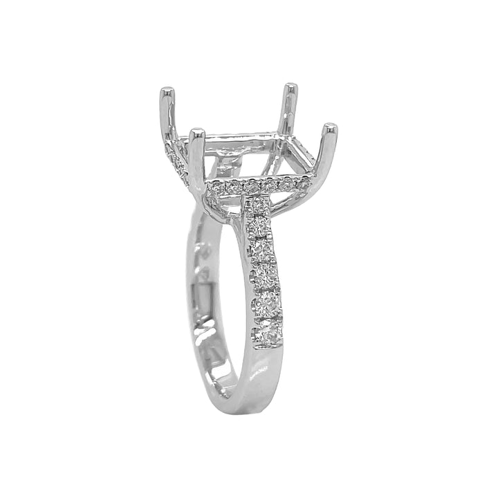 18kt White Gold Diamond Semi Mount