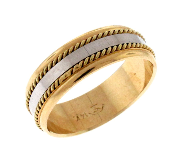 14kt White And Yellow Gold Men's Wedding Band