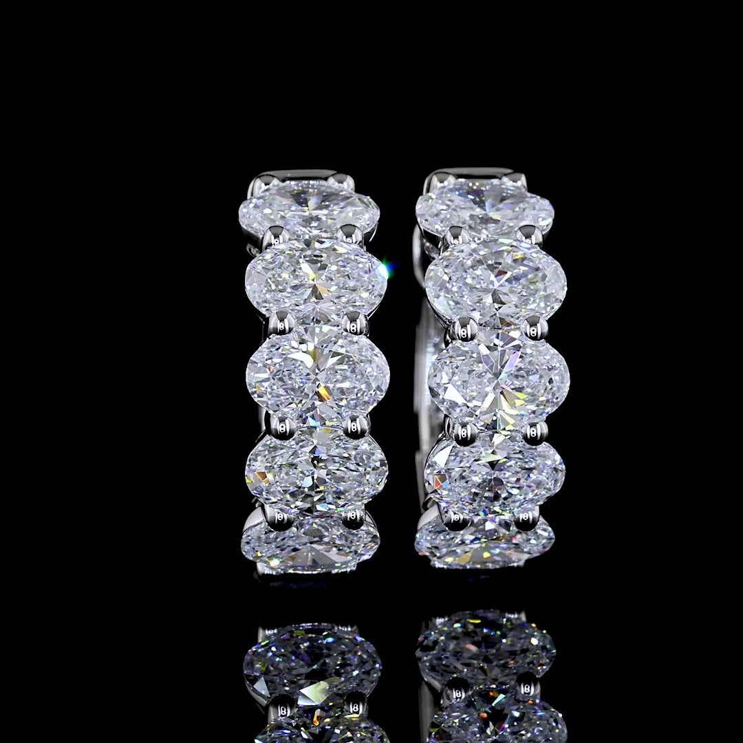 14kt White Gold Lab Diamond Huggie Earrings