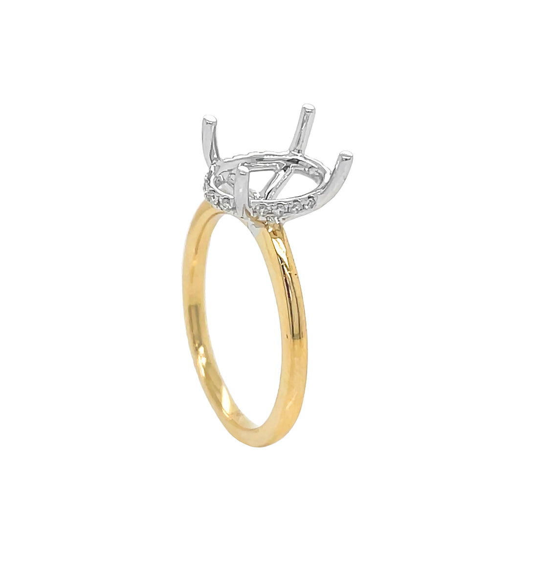 18kt Yellow and White Gold Diamond Semi-mount